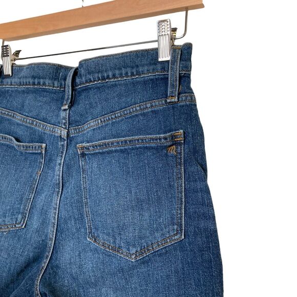 Madewell High Rise Denim Mid Length Jean Shorts Size 27 Raw Hem - Picture 4 of 11